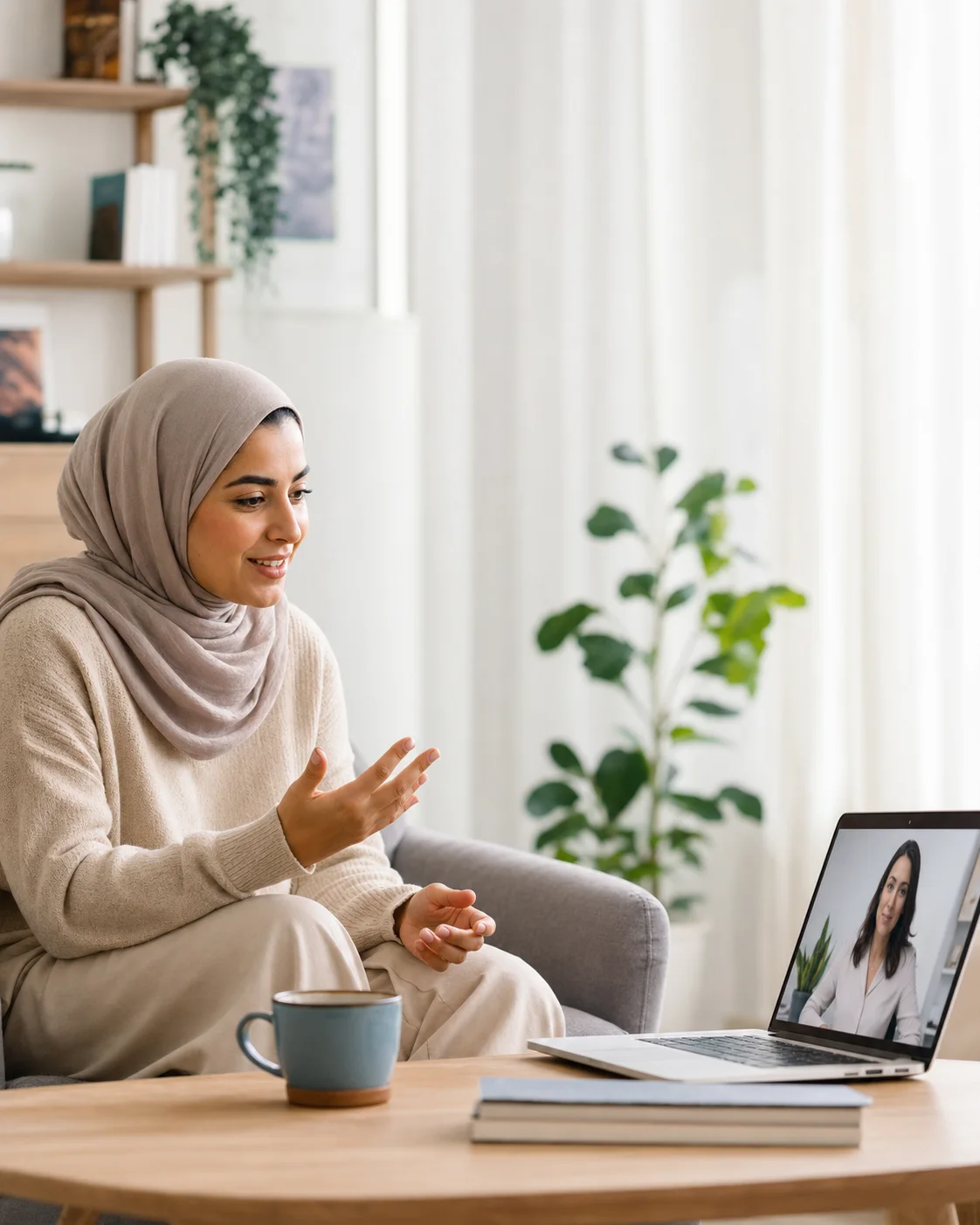 جلسة علاج نفسي آمنة عبر الإنترنت